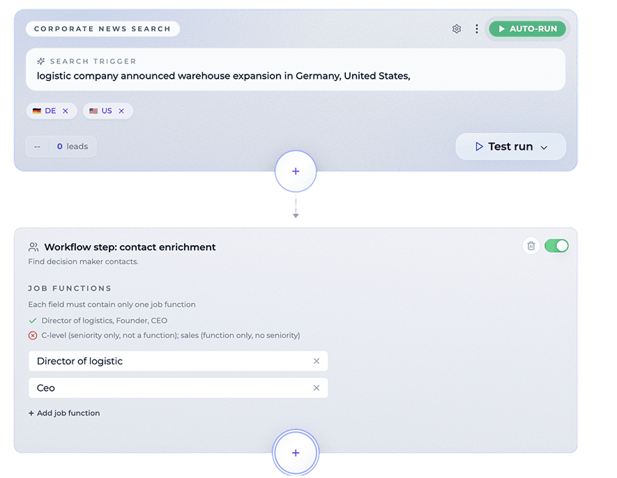 New warehouse expansion signal card